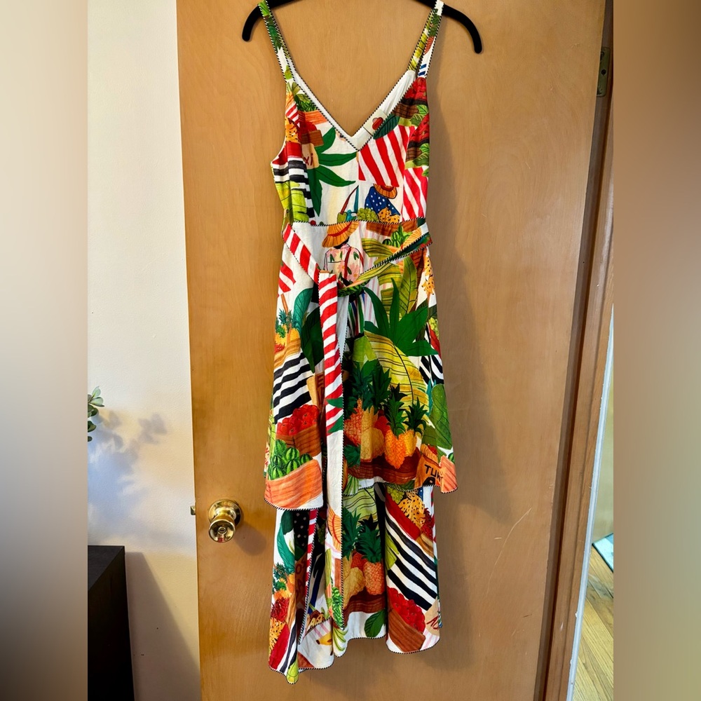 Farm Rio Tropical Print V-Neck Maxi Dress